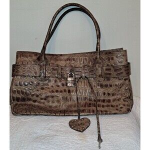 Roberta Gandolfi Brown Leather Shoulder Bag Tote Made In Italy‎